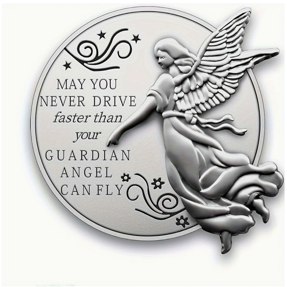 Stainless Steel Guardian Angel Visor Clip-Driving Safety Blessing, Great Gift